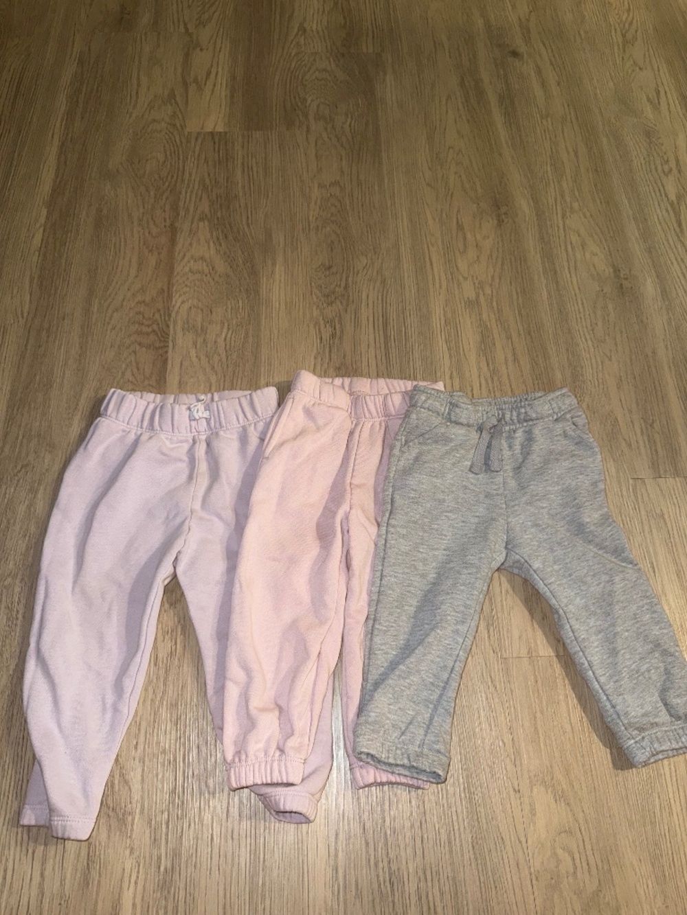 Toddler Girls 18M Pants Lot GAP Baby Cat & Jack Pink Gray Joggers 3 Piece